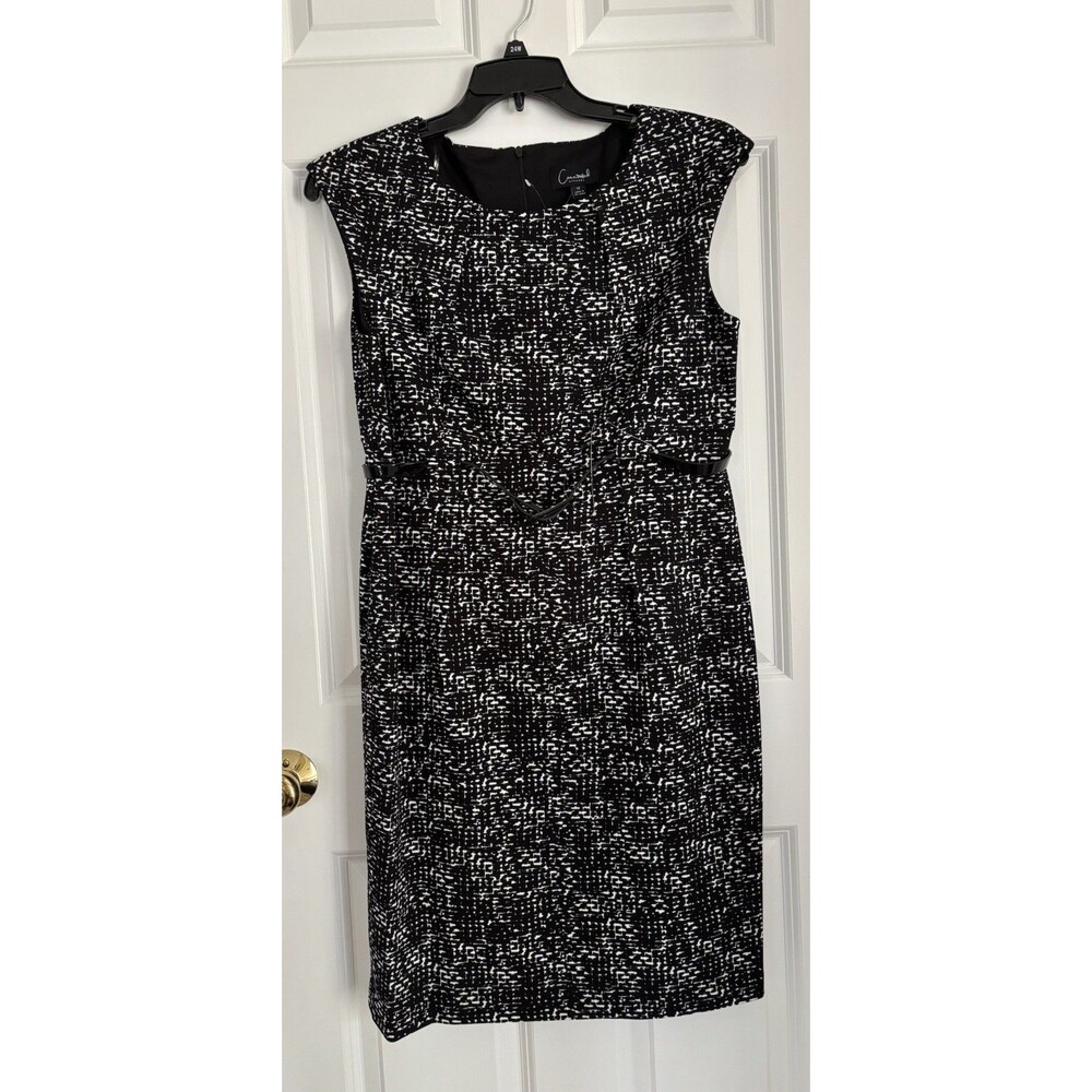 CONNECTED APPAREL DRESS WOMENS SIZE 12 SLEEVELES BELTED SHIFT DRESS CARRER